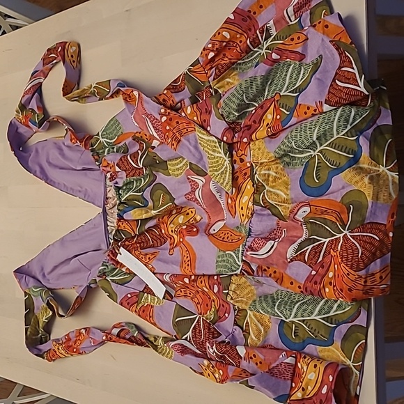 NWT House of Harlow 1960 Tropical Tucan Print Linen Blend Dress with Poc… - Picture 15 of 17